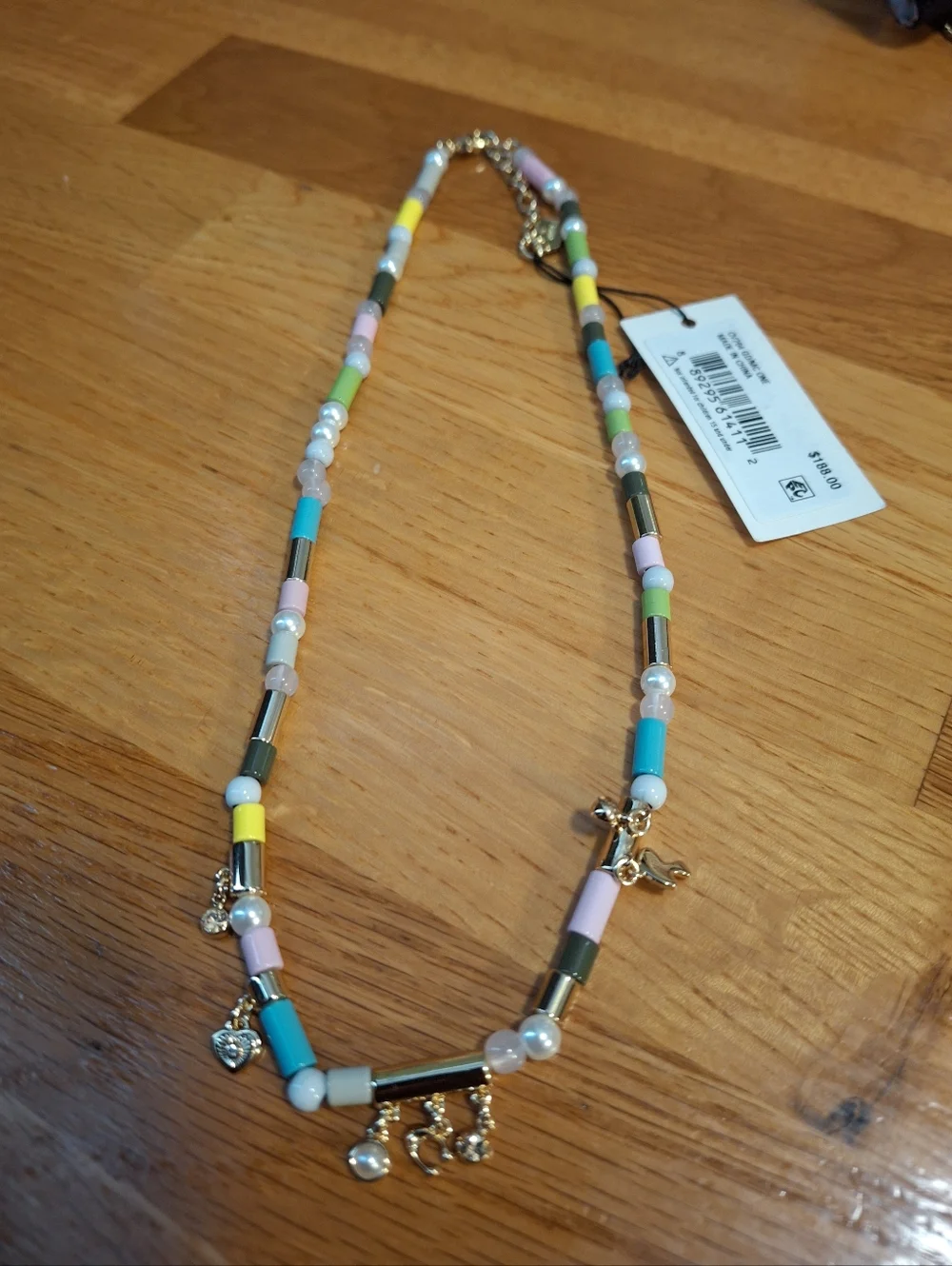 Coach Heart Multi Charm Beaded Necklace NWT - Picture 7 of 13